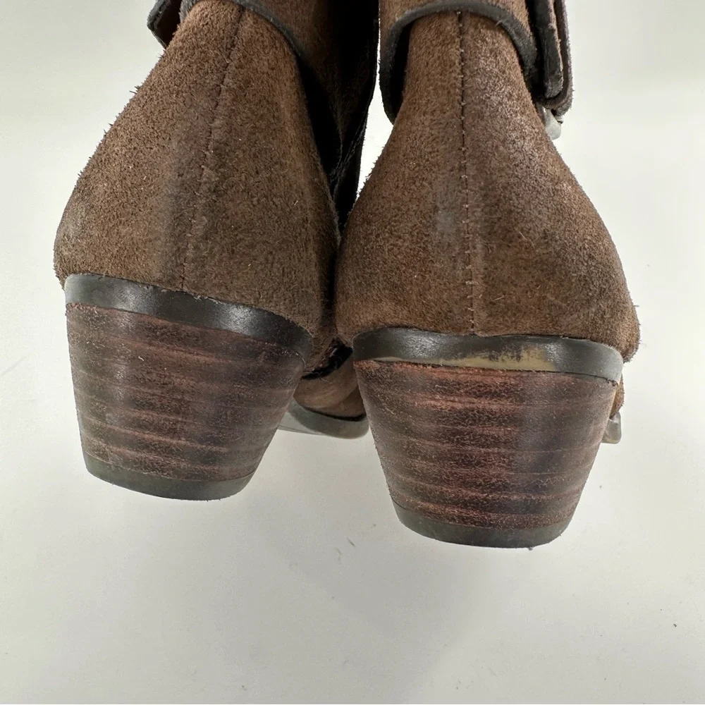 Nine West vintage America Vasabady ankle booties 10.5 brown suede western boots